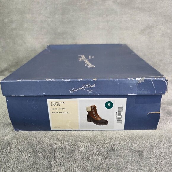 Womens Universal Threads Cheyenne Brown Heeled Duck Boots Sherpa Leather Size 9 - Picture 10 of 11